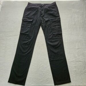 ITALYMORN‎ Cargo Pants Mens 36W 33L Black Cotton Straight Leg Gorpcore Tactical